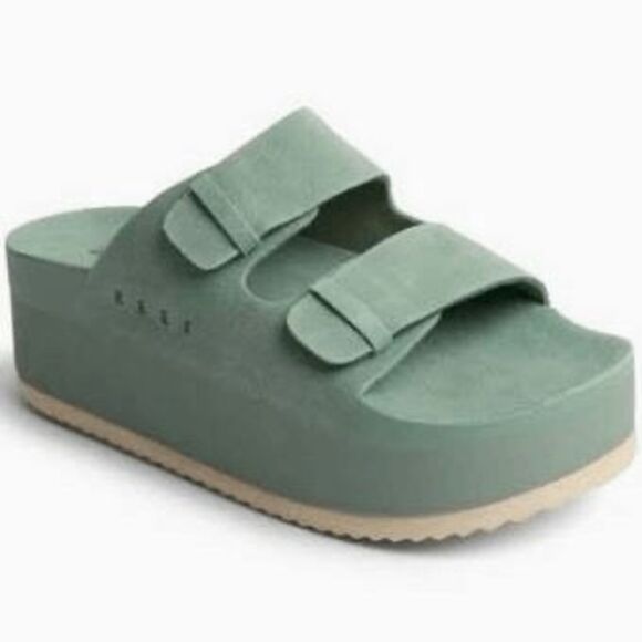 NWT Reef Ojai Gigi Platform Sandals 8 Frosty - Picture 1 of 7